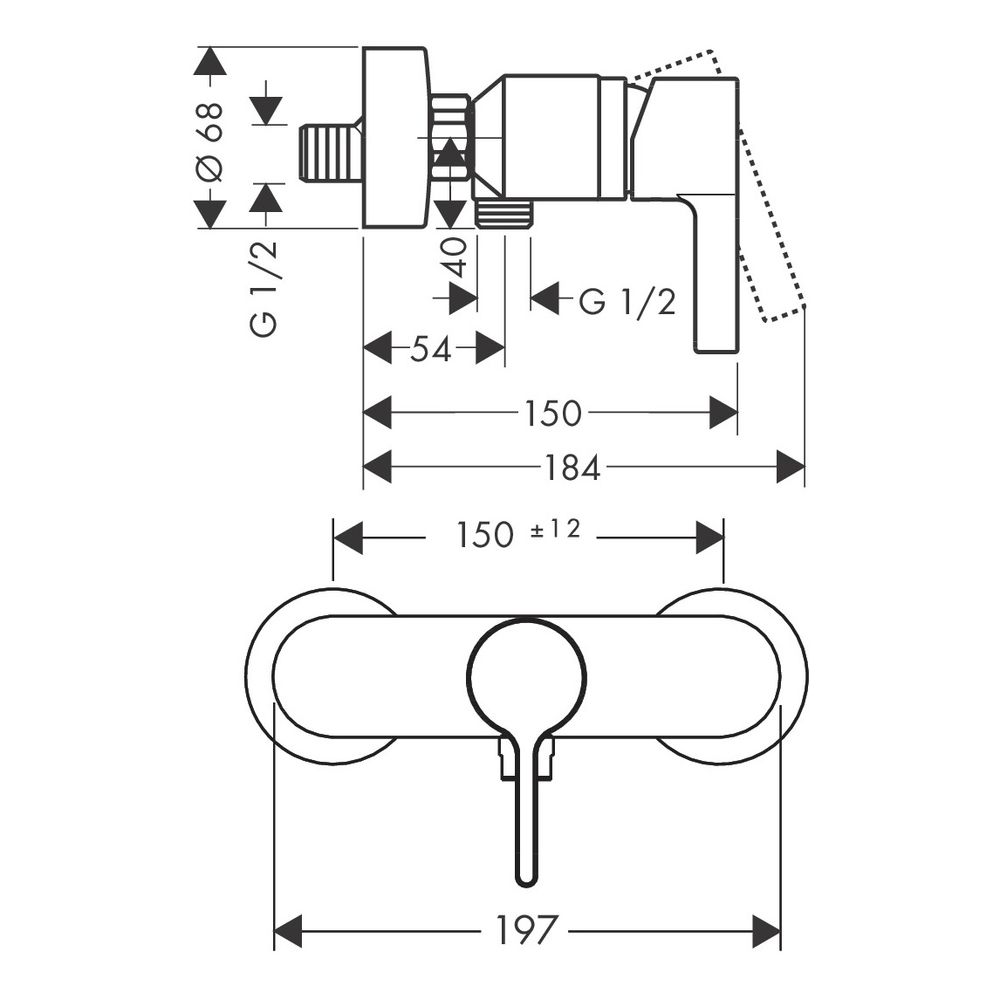 hansgrohe Brausenmischer Aufputz Metris S chrom... HANSGROHE-31660000 4011097484037 (Abb. 3)