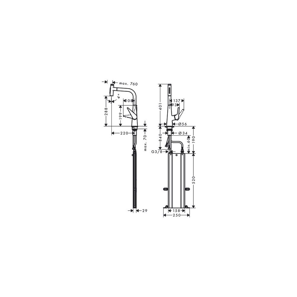 hansgrohe Talis Select M51, Einhebel-Küchenmischer 300mm 8l/min sBox, Chrom, Auszie... HANSGROHE-73867000 4059625176085 (Abb. 4)