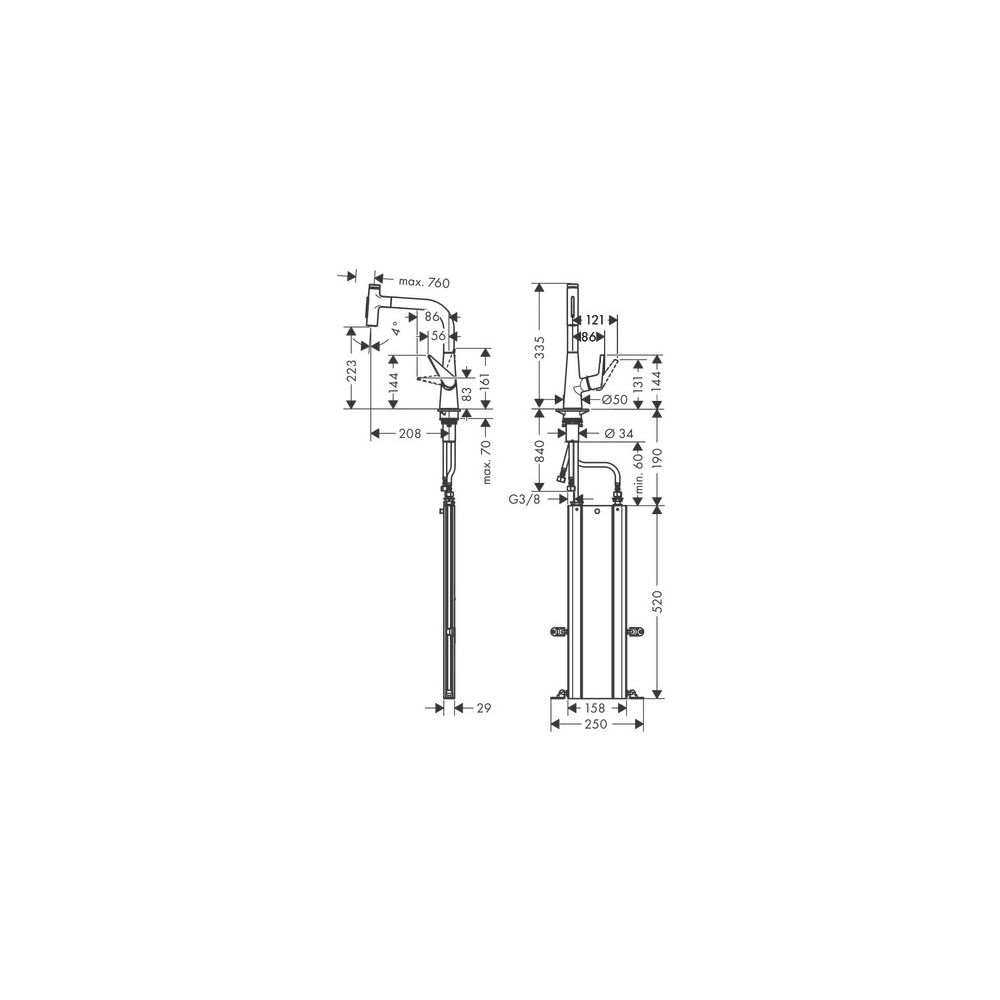 hansgrohe Talis Select M51, Einhebel-Küchenmischer 220mm 8l/min sBox, Chrom, Auszie... HANSGROHE-73868000 4059625176061 (Abb. 4)