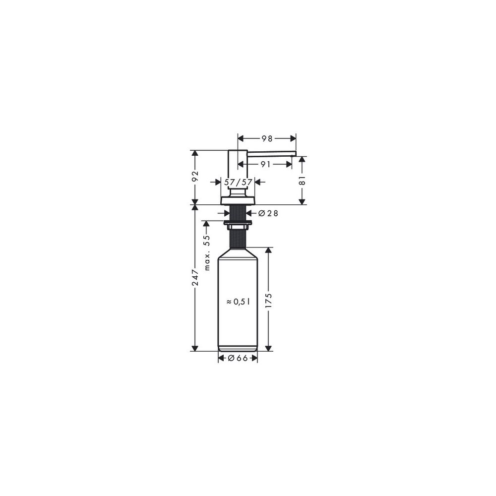 hansgrohe A71 Spülmittelspender/Lotionspender, Chrom... HANSGROHE-40468000 4059625131626 (Abb. 3)