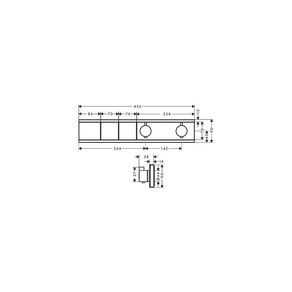 hansgrohe RainSelect Thermostat Unterputz für 2 Verbraucher, Chrom... HANSGROHE-15380000 4059625201350 (Abb. 3)