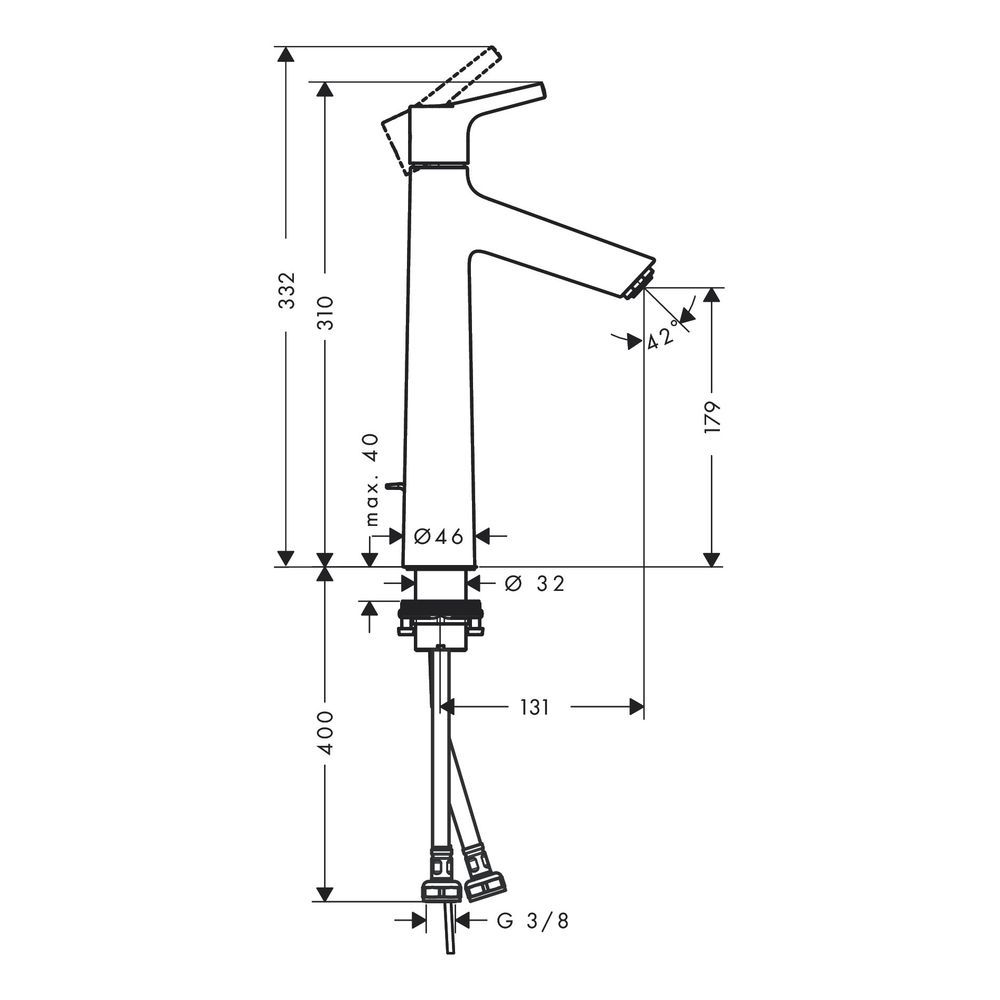 hansgrohe Talis S Einhebel-Waschtischmischer 190mm 5l/min mit Zugstangen-Garnitur, ... HANSGROHE-72031000 4011097770246 (Abb. 4)