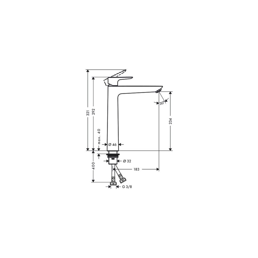 hansgrohe Talis E Einhebel-Waschtischmischer 240mm 5l/min Mattschwarz ohne Garnitur... HANSGROHE-71717670 4059625265840 (Abb. 3)