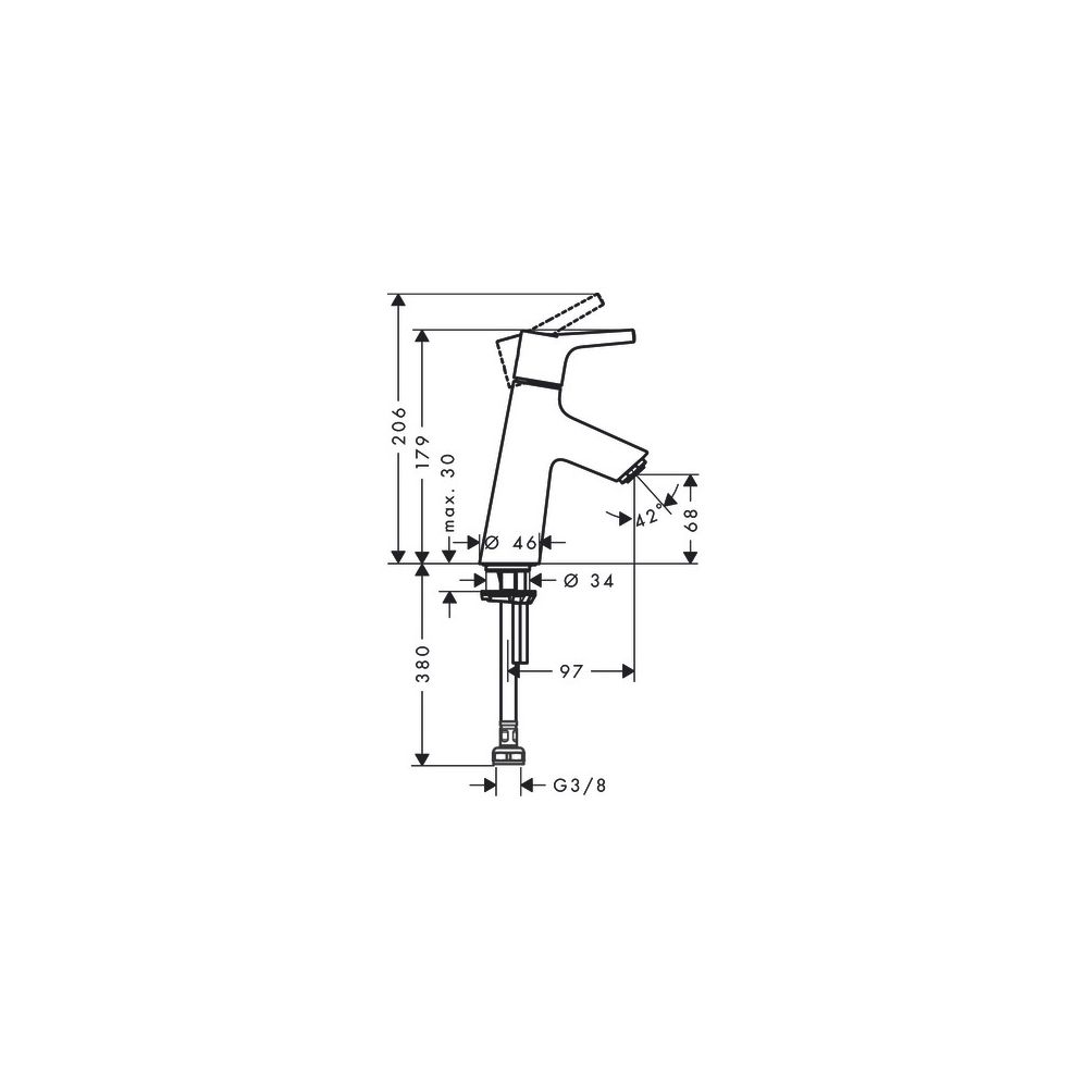 hansgrohe Talis S Standventil 80mm, mit Pinngriff für Kaltwasser oder vorgemischtes... HANSGROHE-72017000 4011097770055 (Abb. 3)