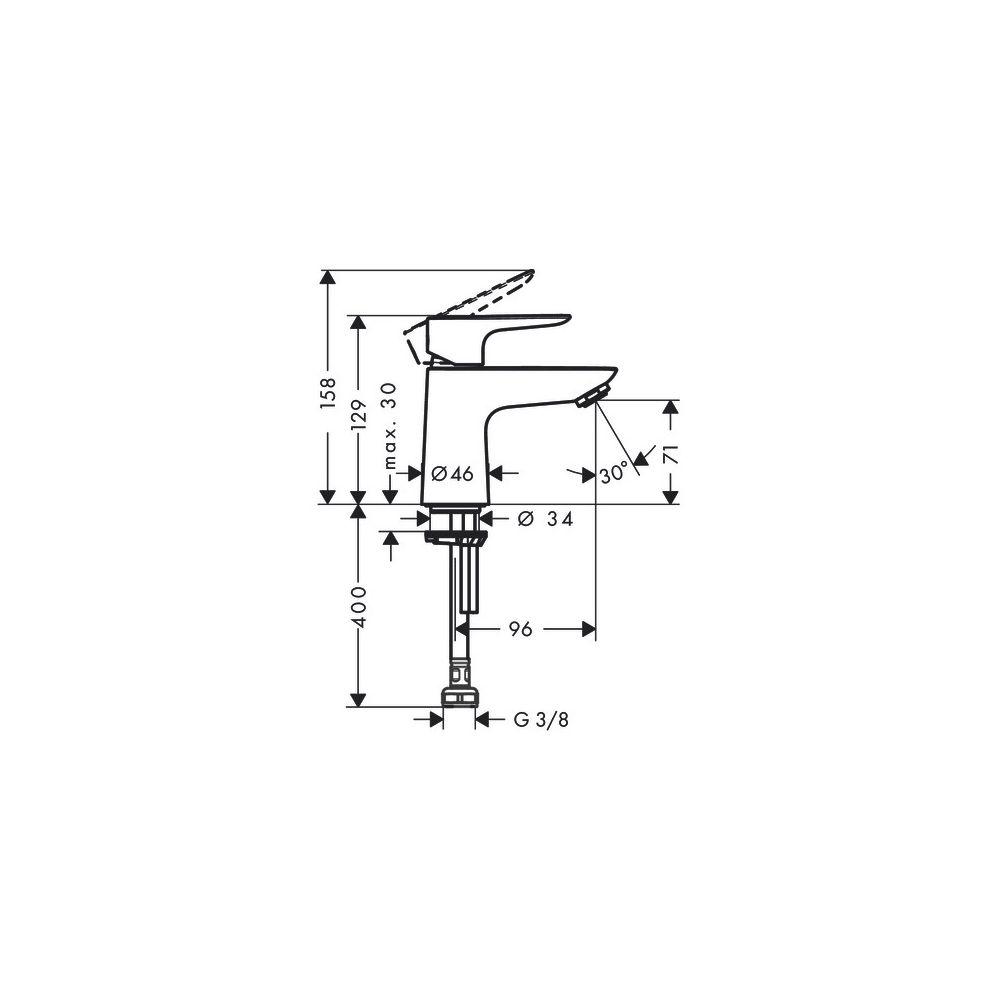 hansgrohe Talis E Standventil 80 mit Hebelgriff für Kaltwasser oder vorgemischtes W... HANSGROHE-71706000 4011097770642 (Abb. 3)