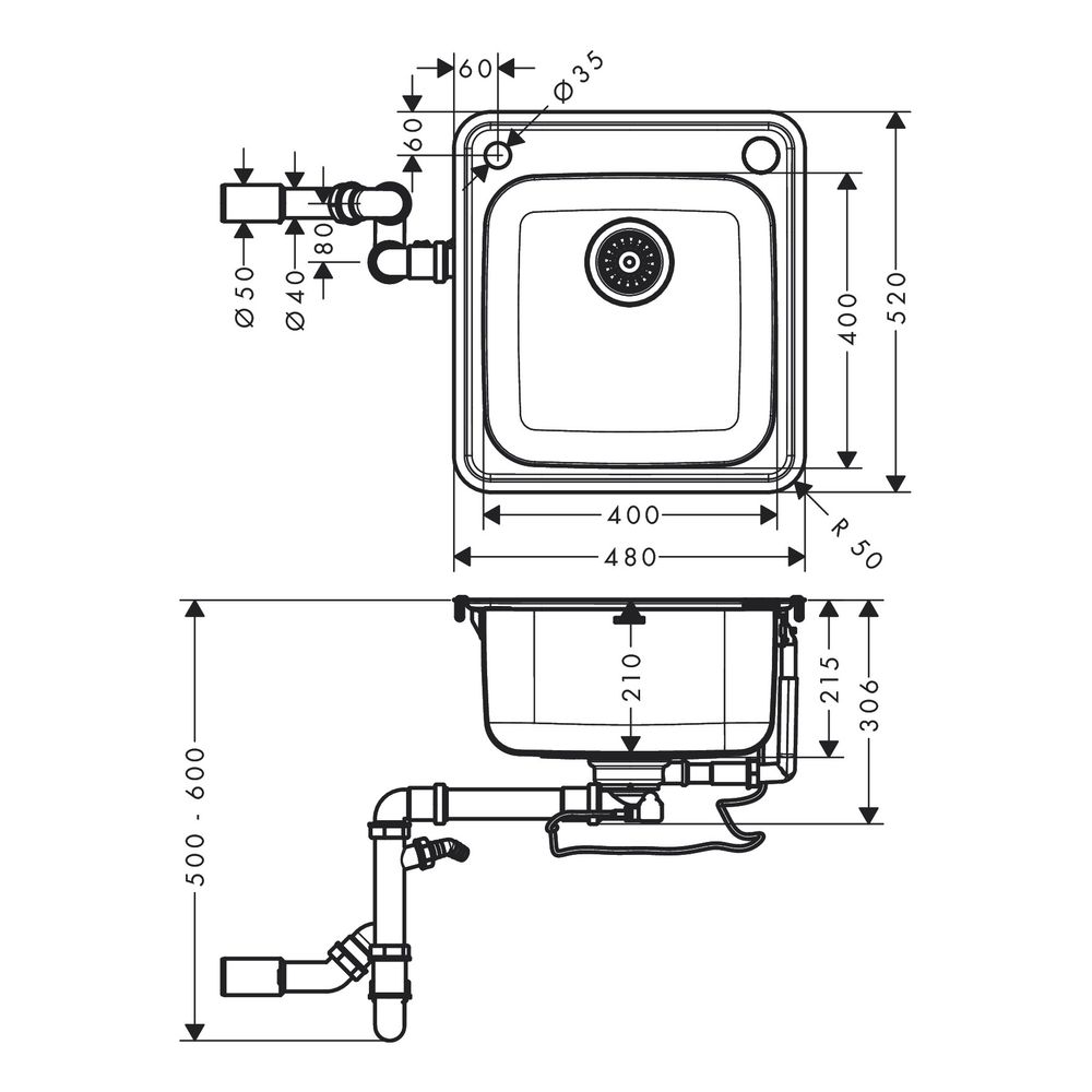 hansgrohe Einbauspüle 400 S412-F400... HANSGROHE-43335800 4059625217504 (Abb. 3)