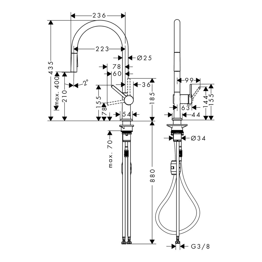 hansgrohe Talis M54, Einhebel-Küchenmischer 210mm 5l/min Mattschwarz, 2jet EcoSmart... HANSGROHE-72842670 4059625269695 (Abb. 3)