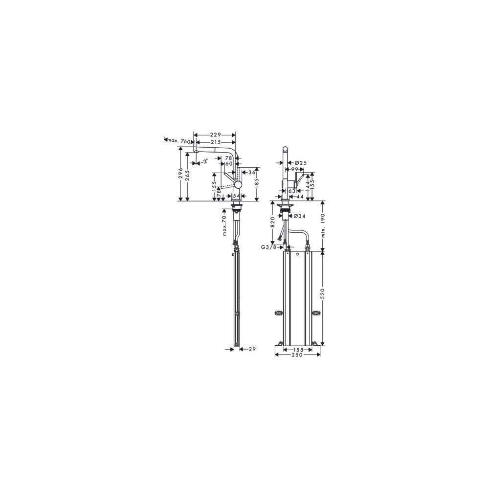 Hansgrohe Talis M54mm, Einhebel-Küchenmischer 270mm, 7l/min, Ausziehauslauf, 1jet, ... HANSGROHE-72809340 4059625407998 (Abb. 2)
