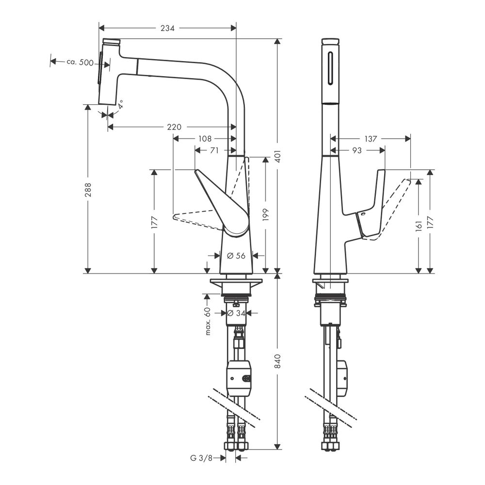 hansgrohe Talis Select M51, Einhebel-Küchenmischer 300mm 8l/min Chrom, Ausziehbraus... HANSGROHE-72823000 4059625255667 (Abb. 3)