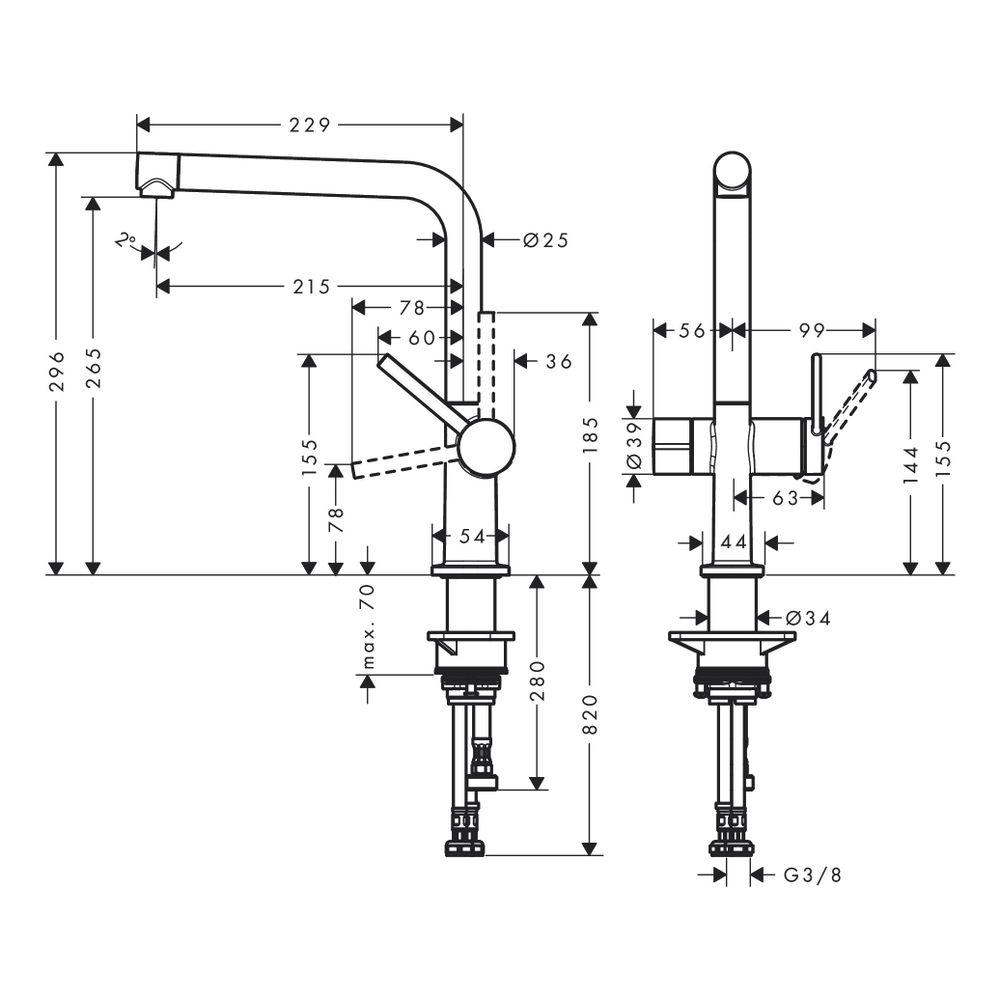 hansgrohe Talis M54, Einhebel-Küchenmischer 270mm 8l/min Mattschwarz, 1jet Geräteab... HANSGROHE-72827670 4059625277935 (Abb. 3)