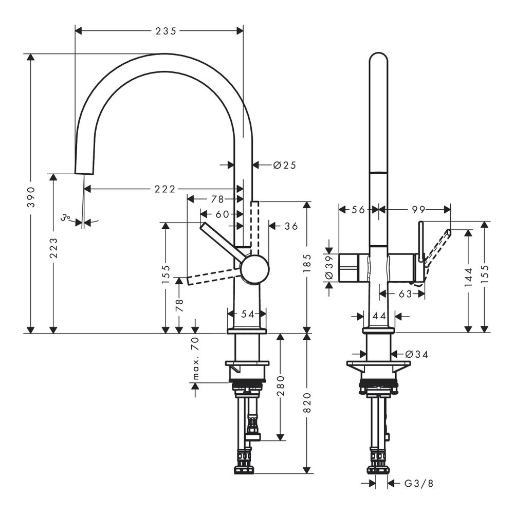 hansgrohe Talis M54, Einhebel-Küchenmischer 220mm 9l/min Mattschwarz, 1jet Geräteab... HANSGROHE-72805670 4059625277775 (Abb. 3)