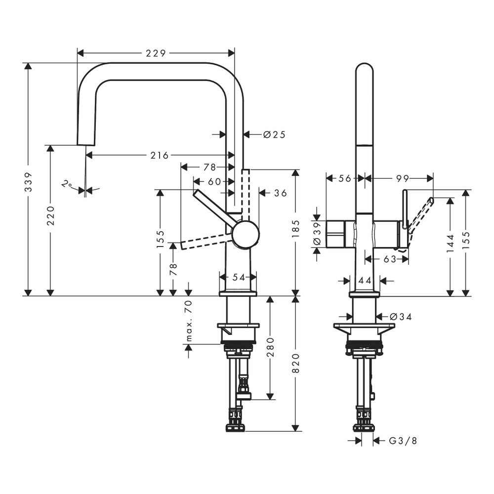 hansgrohe Talis M54 U, Einhebel-Küchenmischer 220mm 8l/min Mattschwarz, 1jet Geräte... HANSGROHE-72807670 4059625277867 (Abb. 3)