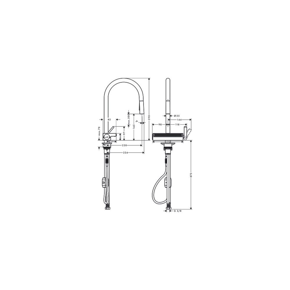 hansgrohe Aquno Select M81 Einhebel-Küchenmischer 170mm 7l/min Edelstahl Finish, 3j... HANSGROHE-73837800 4059625269411 (Abb. 3)