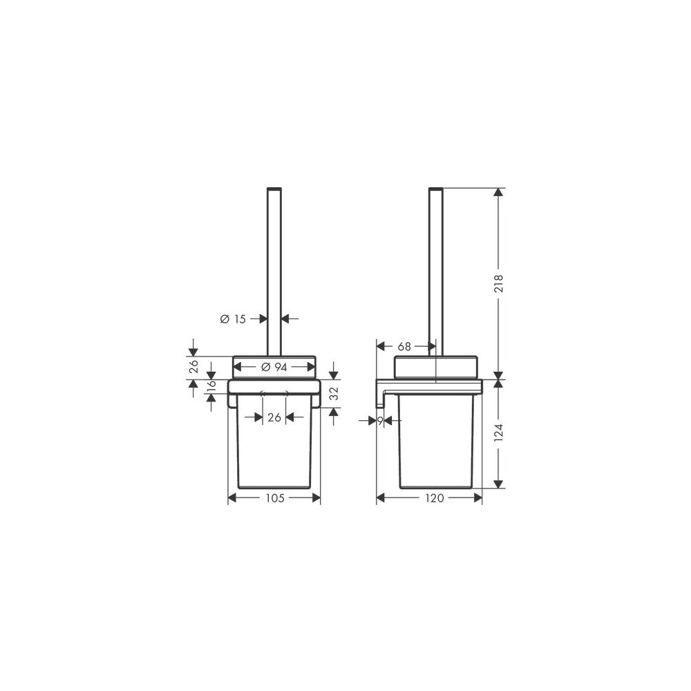 hansgrohe AddStoris Toilettenbürstenhalter Wandmontage, Mattschwarz... HANSGROHE-41752670 4059625296479 (Abb. 3)