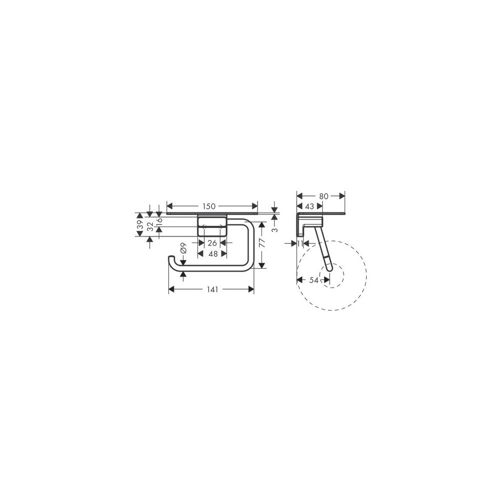 hansgrohe AddStoris Toilettenpapierhalter mit Ablage, Mattschwarz... HANSGROHE-41772670 4059625296653 (Abb. 3)