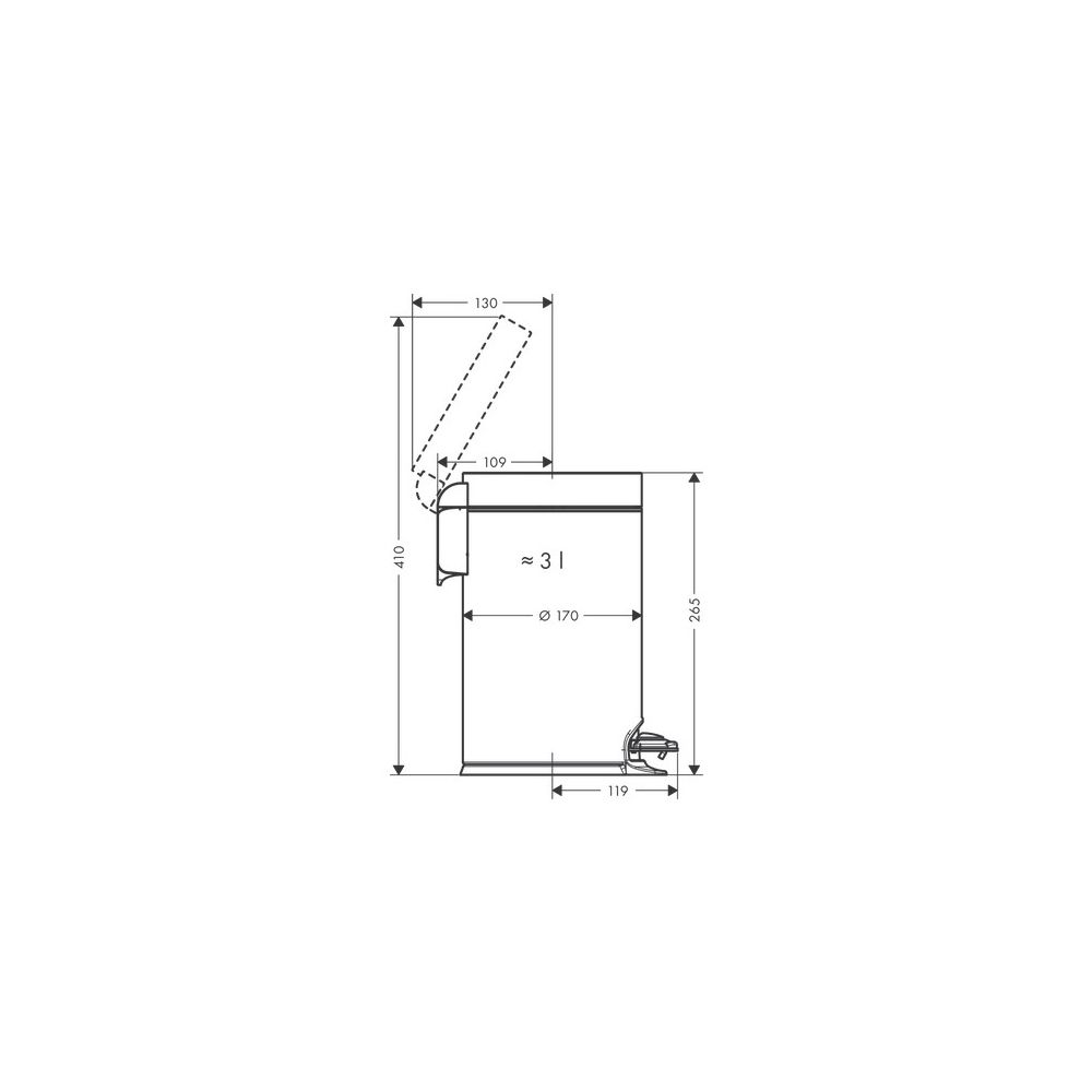 hansgrohe AddStoris Treteimer, Abfalleimer, Chrom... HANSGROHE-41775000 4059625296899 (Abb. 3)