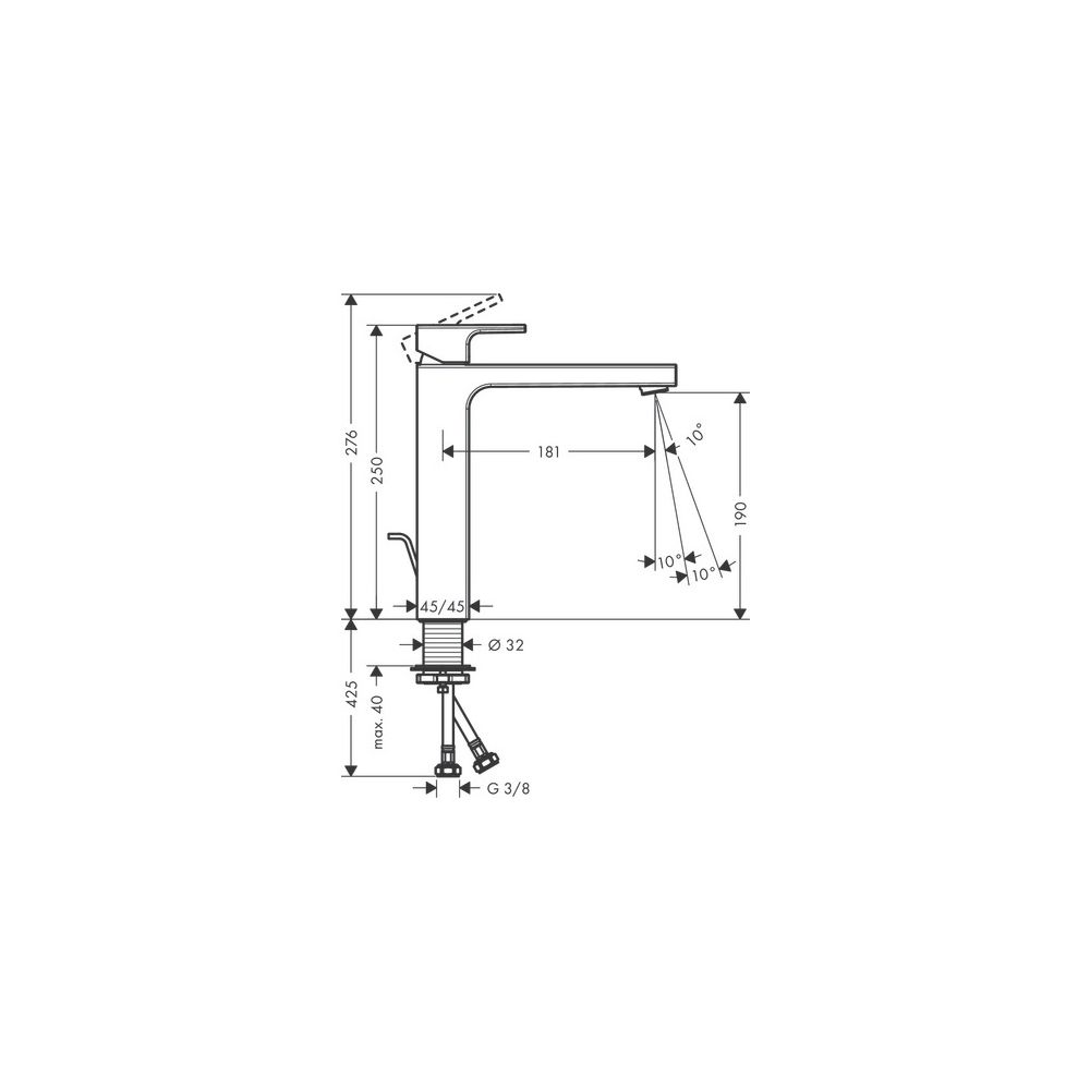 hansgrohe Vernis Shape Einhebel-Waschtischmischer 190mm 5l/min Chrom mit isolierter... HANSGROHE-71590000 4059625321409 (Abb. 3)