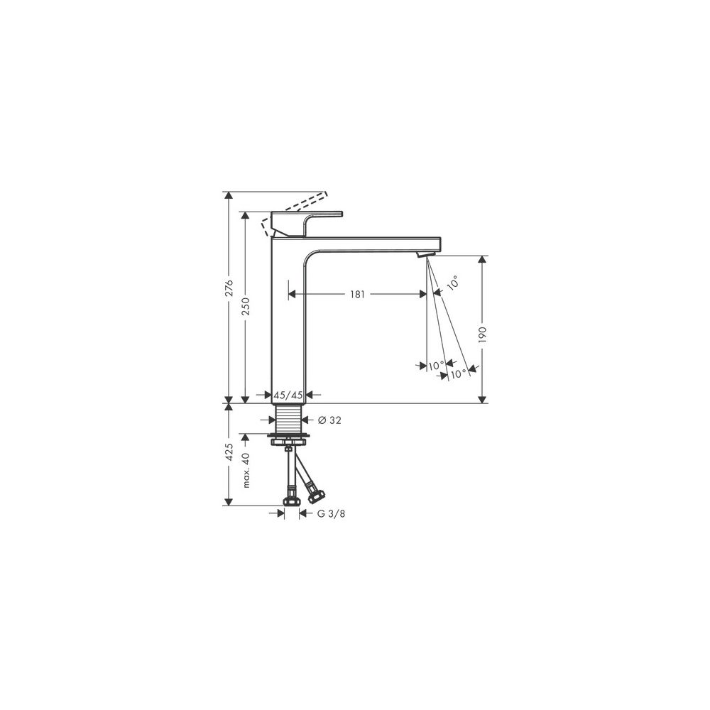 hansgrohe Vernis Shape Einhebel-Waschtischmischer 190mm 5l/min Chrom mit isolierter... HANSGROHE-71591000 4059625325469 (Abb. 3)