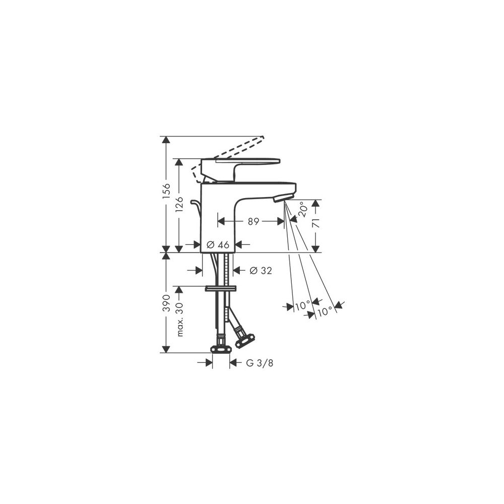 hansgrohe Vernis Blend Einhebel-Waschtischmischer 70mm 5l/min Chrom mit Metall-Zugs... HANSGROHE-71557000 4059625316184 (Abb. 4)