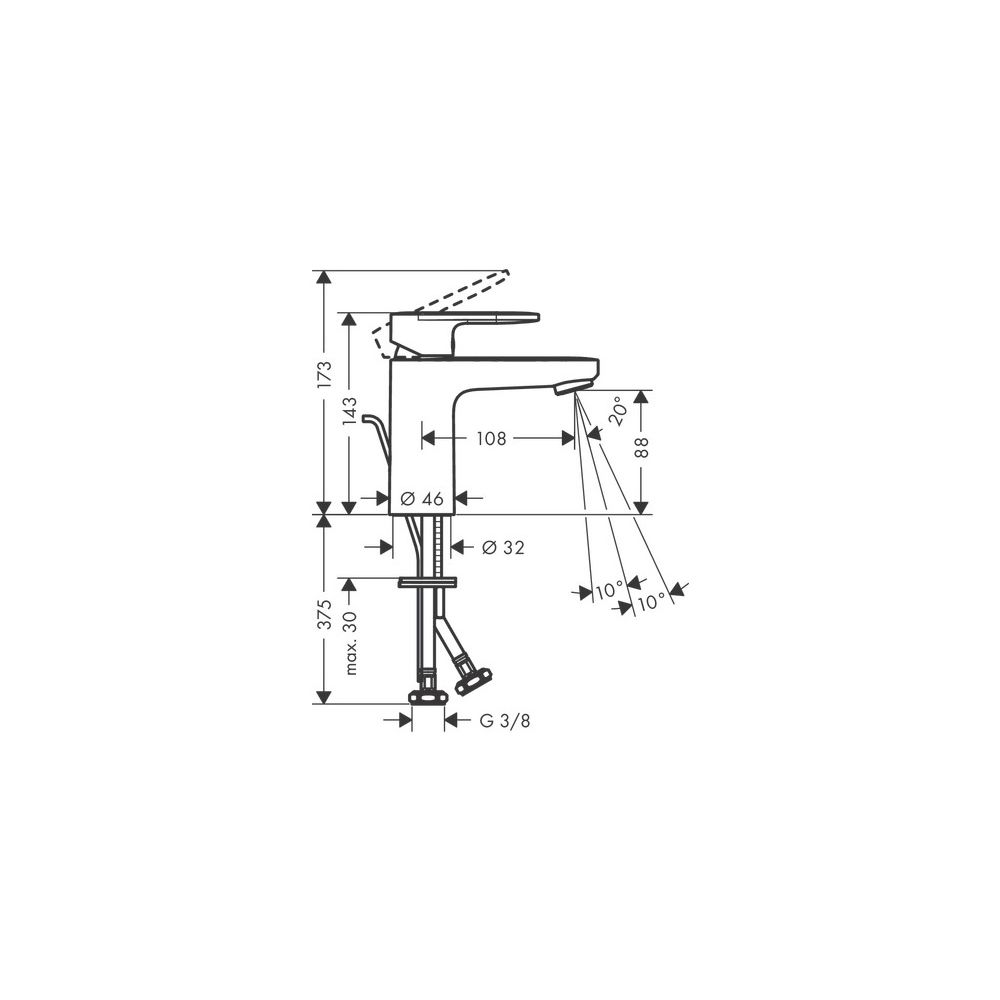 hansgrohe Vernis Blend Einhebel-Waschtischmischer 100mm 5l/min Chrom mit Zugstangen... HANSGROHE-71551000 4059625316207 (Abb. 3)