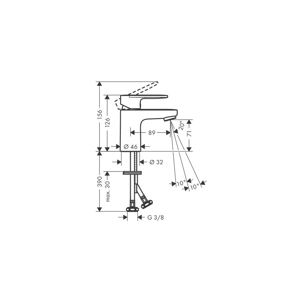 Hansgrohe Vernis Blend Einhebel-Waschtischmischer 70mm, CoolStart ohne Ablaufgarnit... HANSGROHE-71512000 4059625835913 (Abb. 2)