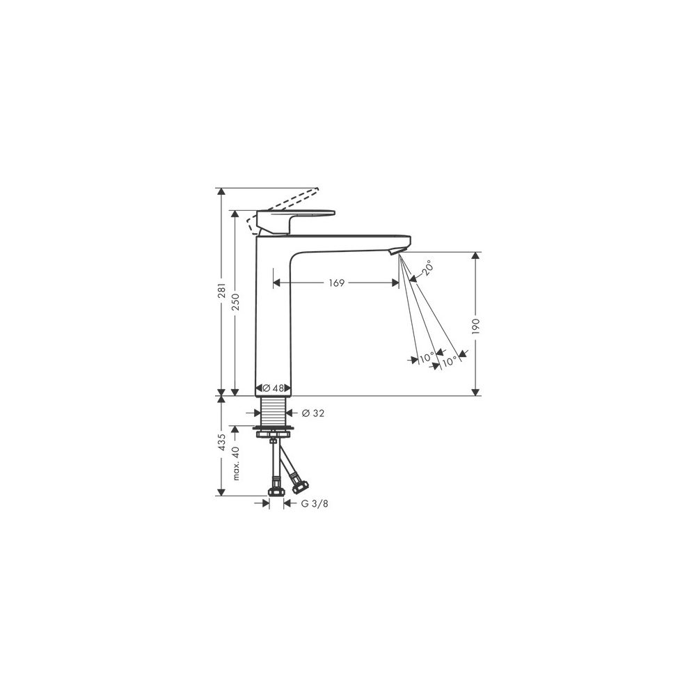 hansgrohe Vernis Blend Einhebel-Waschtischmischer 190mm 5l/min Chrom ohne Garnitur... HANSGROHE-71582000 4059625316139 (Abb. 3)