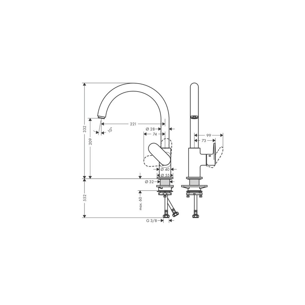 hansgrohe Vernis Blend M35 Einhebel-Küchenmischer 210mm 11,1l/min 1jet, Chrom... HANSGROHE-71870000 4059625321362 (Abb. 3)