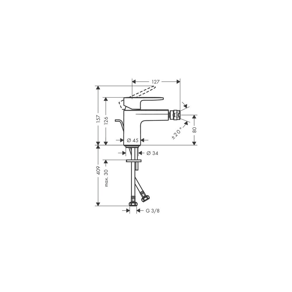 hansgrohe Vernis Blend Einhebel-Bidetmischer 5l/min mit Zugstangen-Garnitur, Mattsc... HANSGROHE-71210670 4059625326466 (Abb. 3)