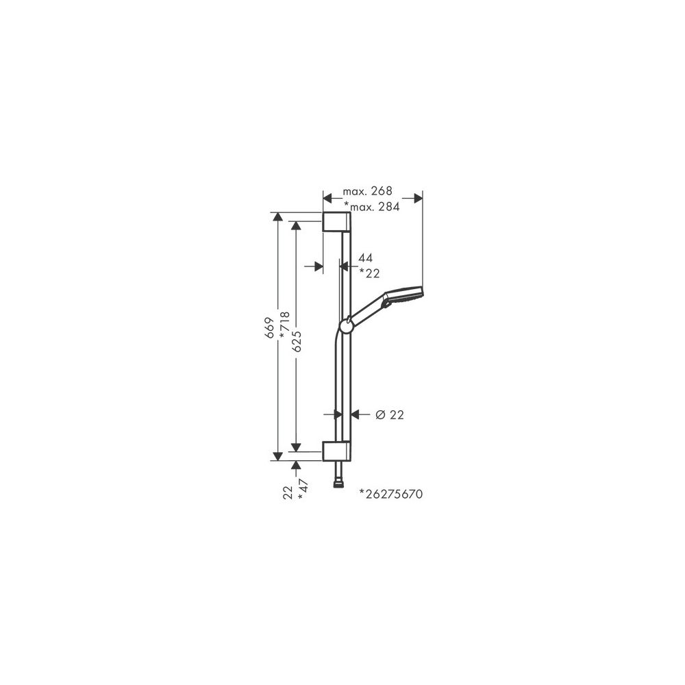 hansgrohe Vernis Blend Brauseset 100mm Vario mit Brausestange Crometta 650mm 15,2l/... HANSGROHE-26275000 4059625333228 (Abb. 4)