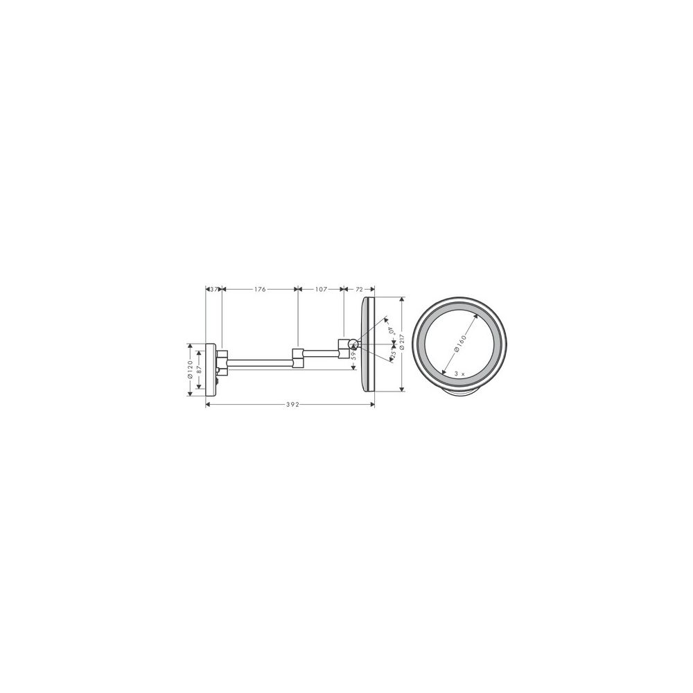 hansgrohe Logis Universal Rasierspiegel mit LED Leuchte, Chrom... HANSGROHE-73570000 4059625307113 (Abb. 3)