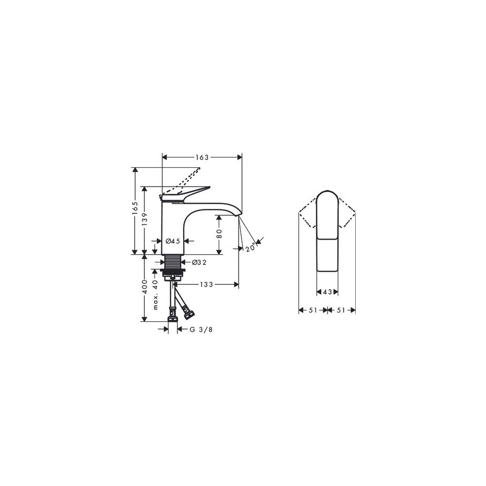 hansgrohe Vivenis Einhebel-Waschtischmischer 80mm 5l/min Mattschwarz ohne Garnitur... HANSGROHE-75012670 4059625335086 (Abb. 3)