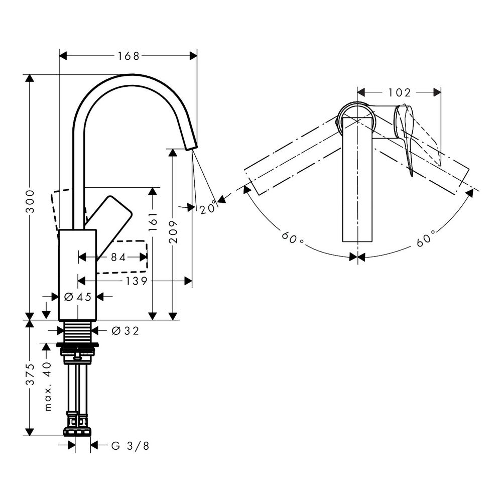 hansgrohe Vivenis Einhebel-Waschtischmischer 210mm 5l/min Chrom mit Schwenkauslauf ... HANSGROHE-75032000 4059625335659 (Abb. 3)