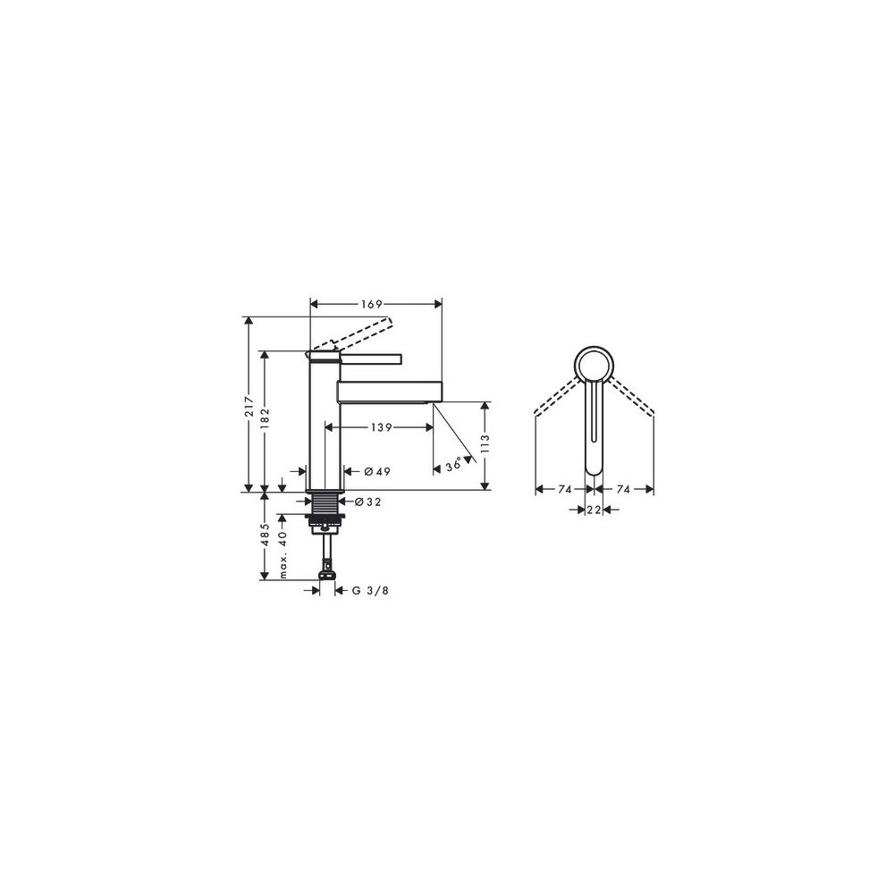 hansgrohe Finoris Waschtischmischer 110mm 5l/min mit Push-Open Garnitur, Chrom... HANSGROHE-76023000 4059625335758 (Abb. 4)