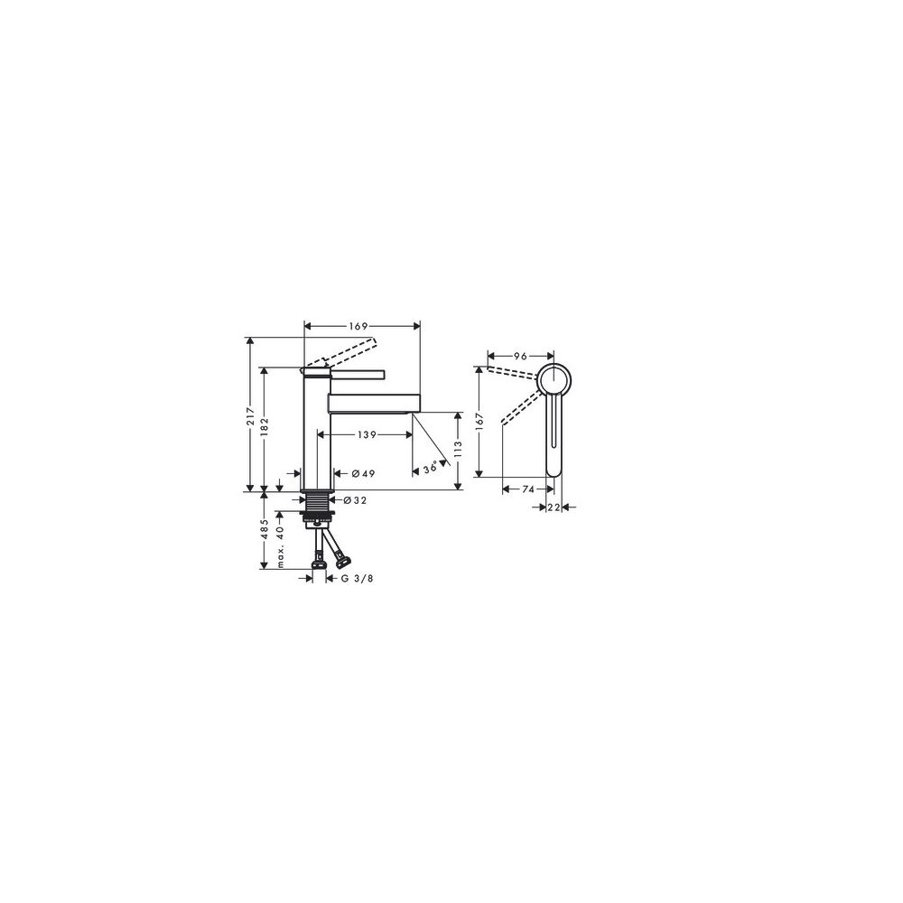 hansgrohe Finoris Waschtischmischer 110mm 5l/min CoolStart mit Push-Open Garnitur, ... HANSGROHE-76024000 4059625334461 (Abb. 4)