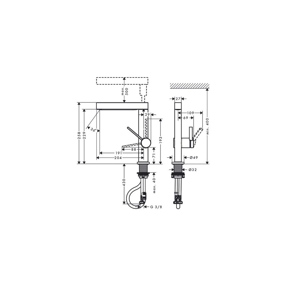 hansgrohe Finoris Waschtischmischer 230mm 5l/min Ausziehbrause 2jet mit Push-Open G... HANSGROHE-76063000 4059625336533 (Abb. 4)