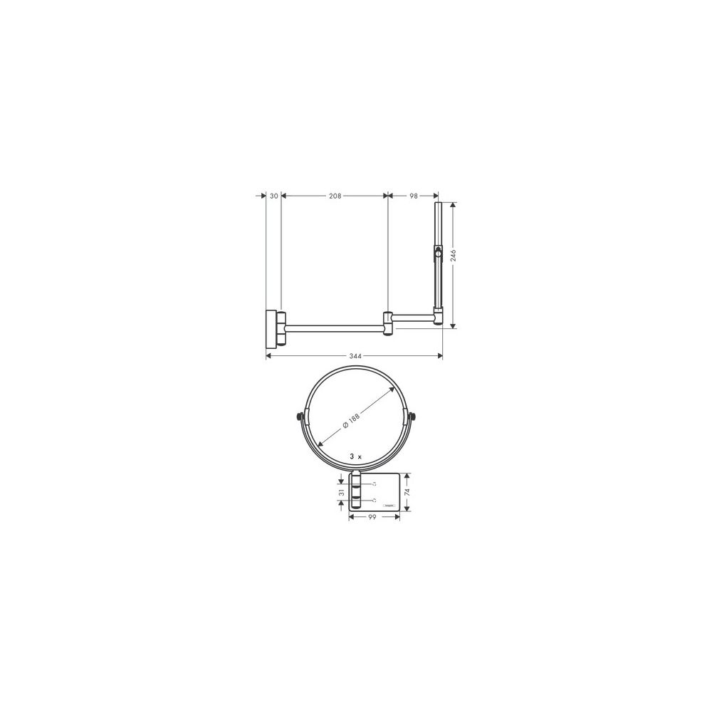 hansgrohe AddStoris Rasierspiegel, Mattschwarz... HANSGROHE-41791670 4059625321997 (Abb. 3)