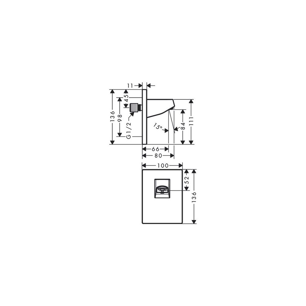 hansgrohe Pulsify Wandanschluss für Kopfbrause 105mm, Mattschwarz... HANSGROHE-24139670 4059625340998 (Abb. 3)