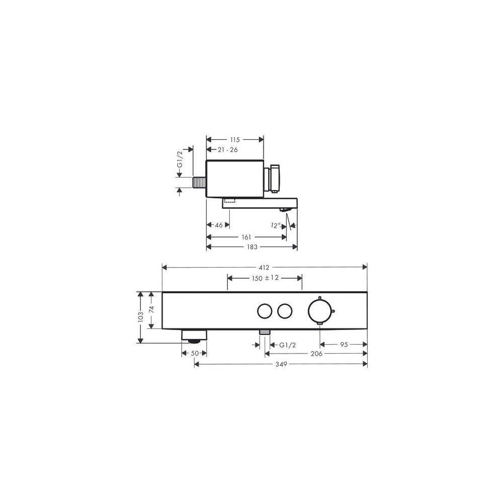 hansgrohe ShowerTablet Select Wannenthermostat 400 Aufputz, Mattschwarz... HANSGROHE-24340670 4059625358450 (Abb. 5)