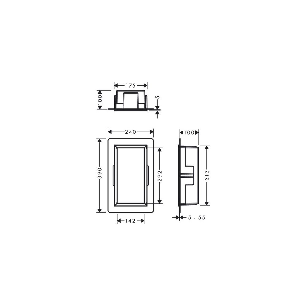 hansgrohe XtraStoris Original Wandnische mit Rahmen 300x150x100mm, Mattweiß... HANSGROHE-56057700 4059625351581 (Abb. 3)