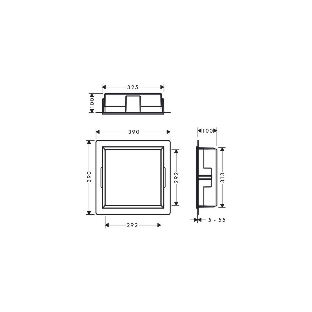 hansgrohe XtraStoris Original Wandnische mit Rahmen 300x300x100mm, Mattweiß... HANSGROHE-56061700 4059625351550 (Abb. 3)