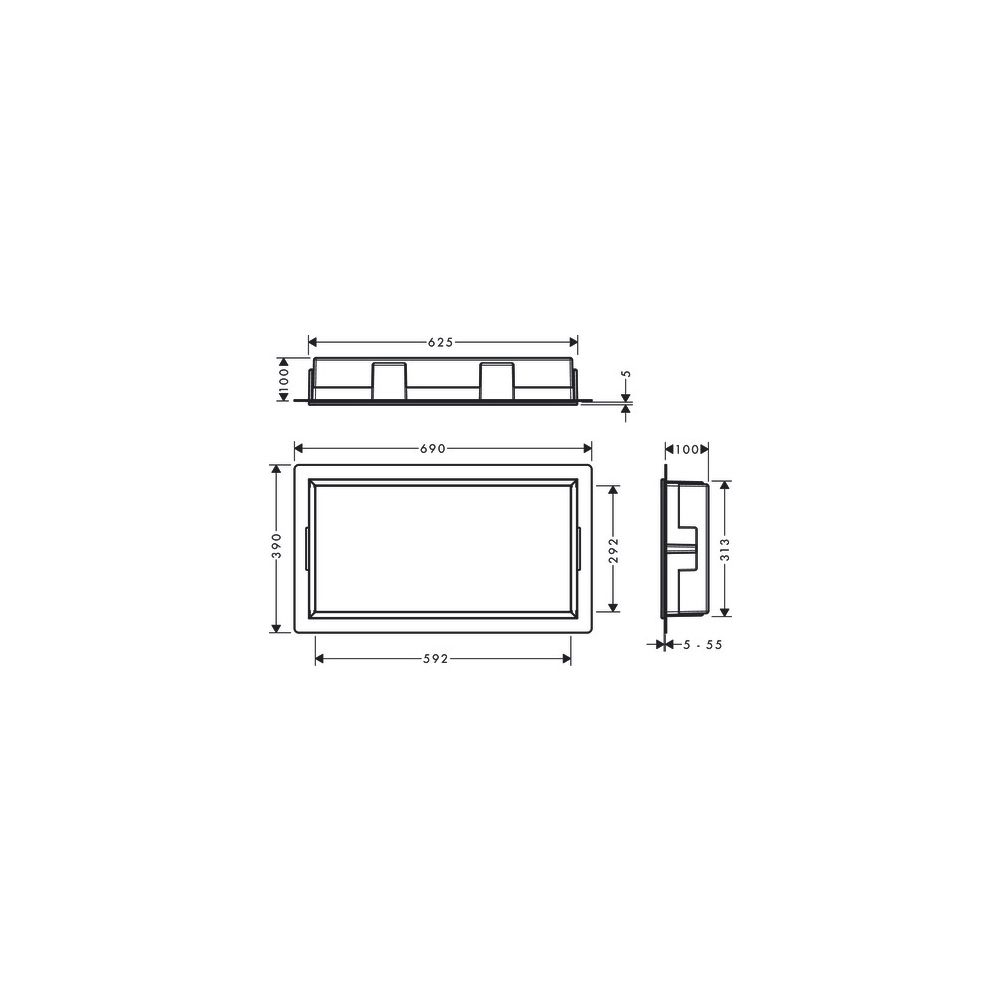 hansgrohe XtraStoris Original Wandnische mit Rahmen 300x600x100mm, Mattschwarz... HANSGROHE-56064670 4059625351536 (Abb. 3)