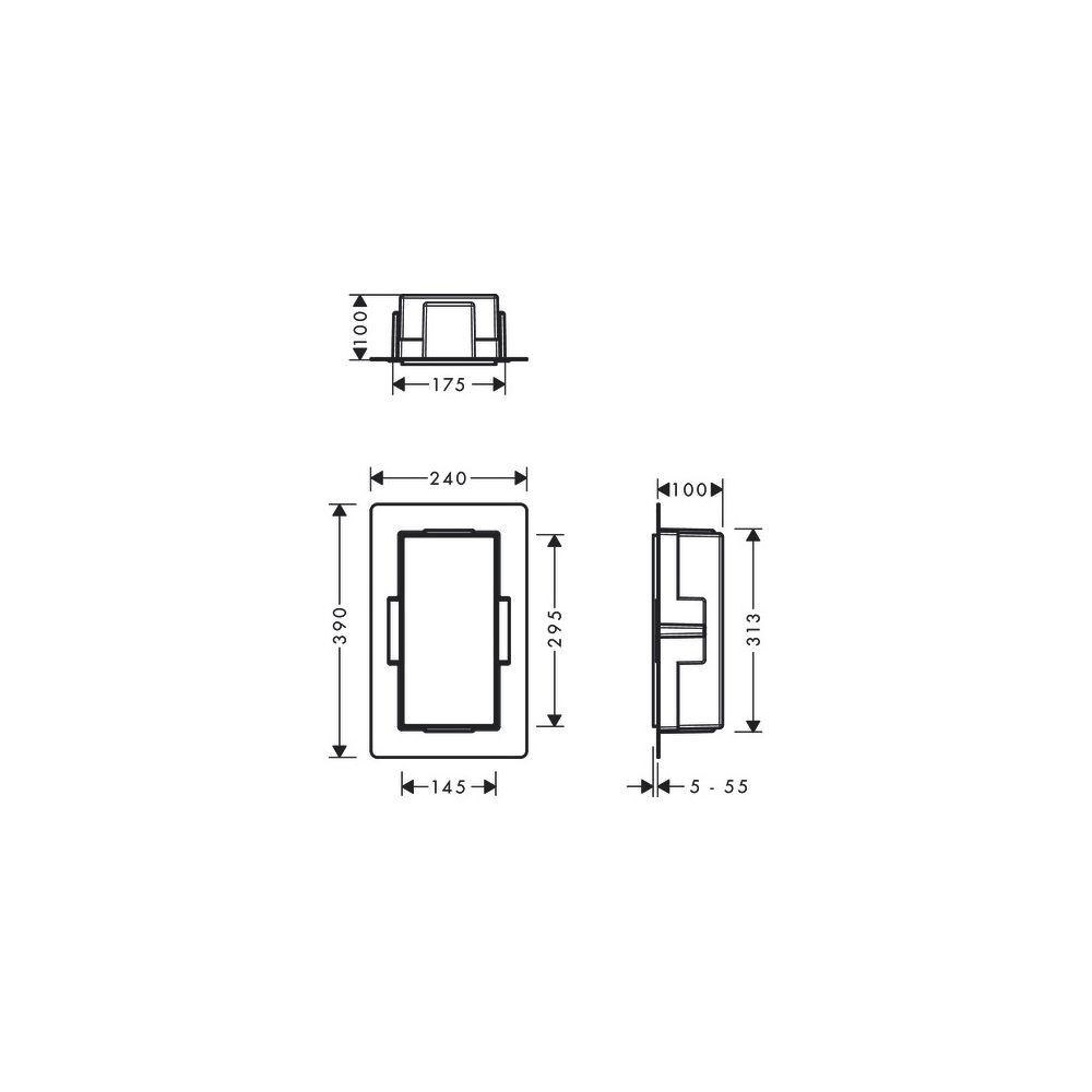 hansgrohe XtraStoris Minimalistic Wandnische rahmenlos 300x150x100mm, Mattschwarz... HANSGROHE-56070670 4059625351475 (Abb. 3)