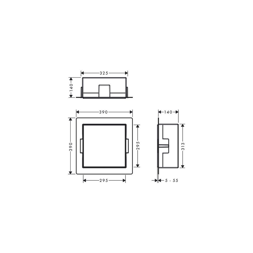 hansgrohe XtraStoris Minimalistic Wandnische rahmenlos 300x300x140mm, Mattschwarz... HANSGROHE-56079670 4059625351383 (Abb. 3)