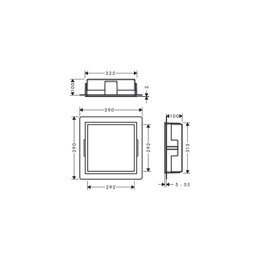 hansgrohe XtraStoris Individual Wandnische Mattweiß, Mattschwarz mit Designrahmen 3... HANSGROHE-56099670 4059625348741 (Abb. 2)