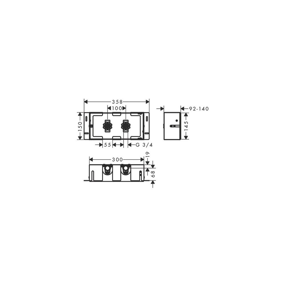 hansgrohe XtraStoris Safe Wandnische Edelstahl Optik mit befliesbarer Tür 150/300/1... HANSGROHE-56100800 4059625351239 (Abb. 3)