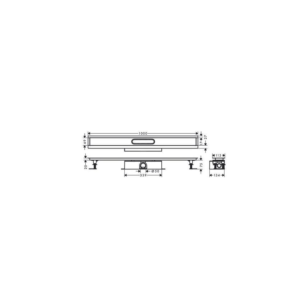 Hansgrohe uBox universal Komplettset für Standardinstallation 1000mm für Duschrinne... HANSGROHE-56026180 4059625355428 (Abb. 3)