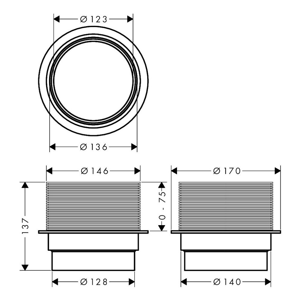 hansgrohe RainDrain Spot Höhenausgleich Ergänzungsstück... HANSGROHE-56056000 4059625349441 (Abb. 2)