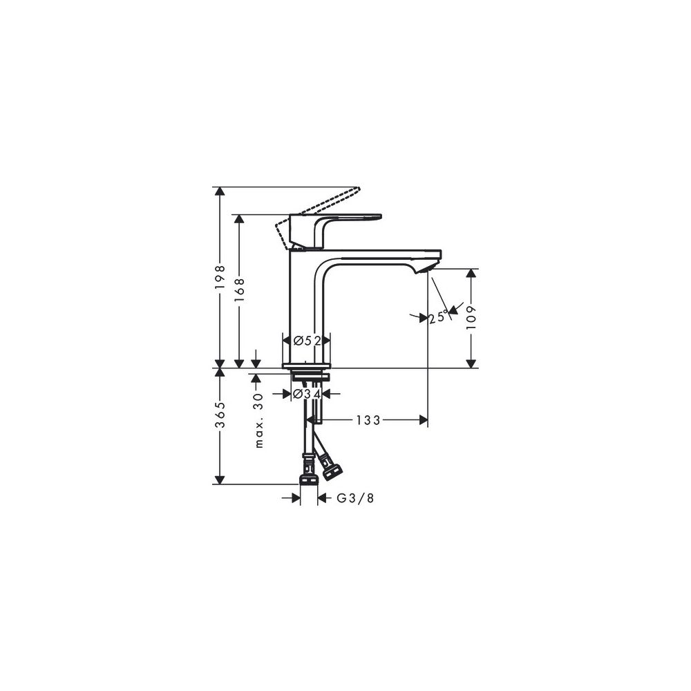 Hansgrohe Rebris S Einhebel-Waschtischmischer 110mm, CoolStart ohne Ablaufgarnitur,... HANSGROHE-72143000 4059625805909 (Abb. 2)