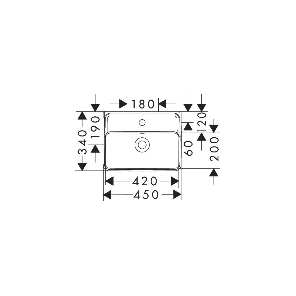 hansgrohe Xanuia Q Handwaschbecken 450x340mm mit Hahnloch und Überlauf, Weiß... HANSGROHE-60130450 4059625478684 (Abb. 3)
