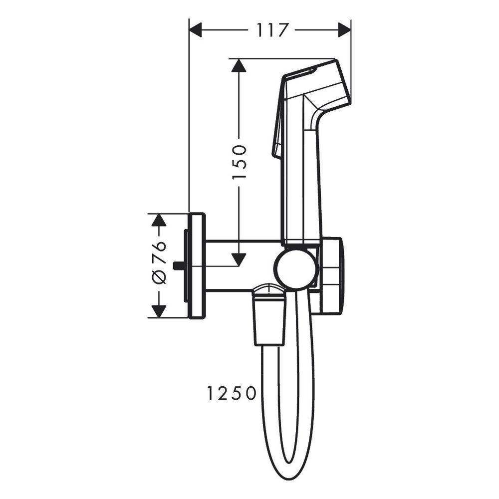 Hansgrohe Bidette Handbrause 1jet S EcoSmart 6,2l/min für Warmwasser, Brausehalter,... HANSGROHE-29232140 4059625406052 (Abb. 2)